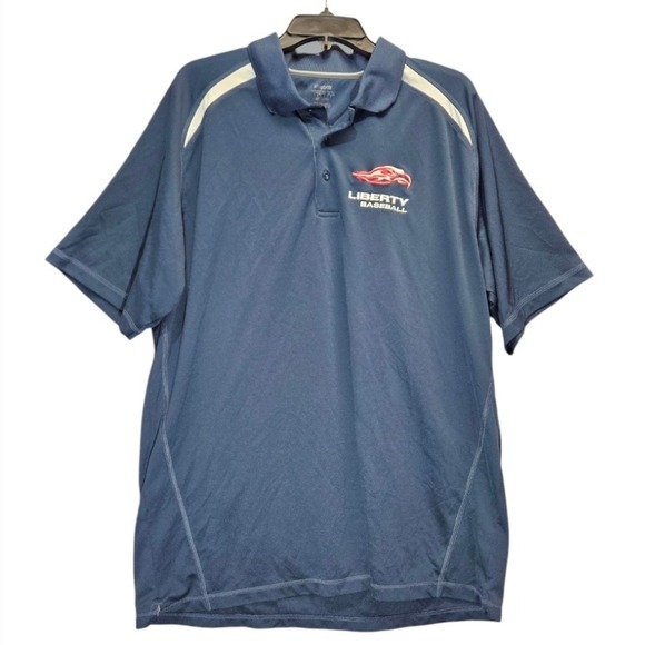 Reebok Liberty University LU Flames Baseball Mens 2XL XXL Navy Blue Performance‎ - Picture 1 of 7